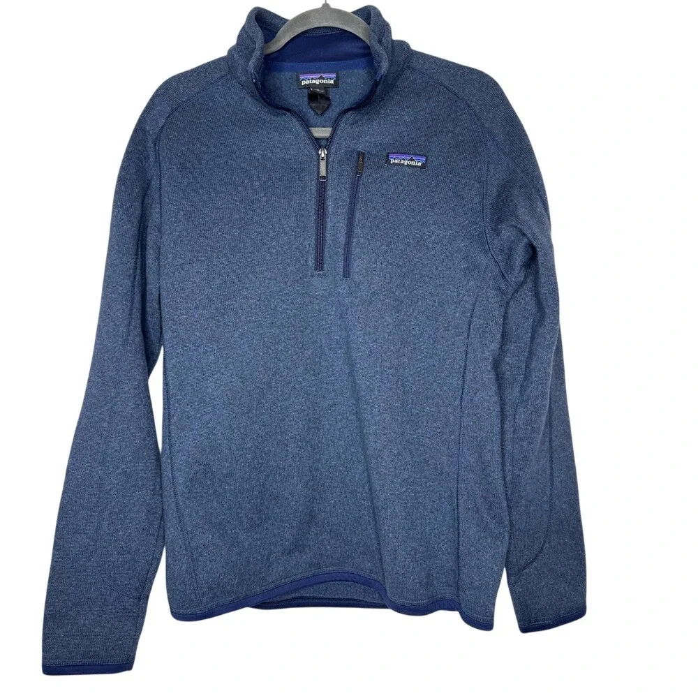 Patagonia Mens Better Weather Sweater Sz Small‎ Navy 1/4 Zip Preppy Outdoor